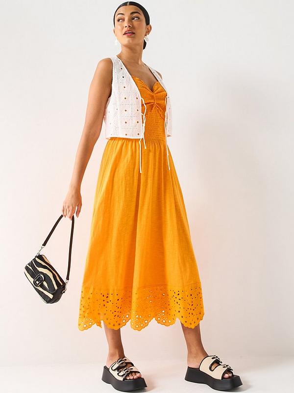 V by Very Shirred Cutwork Dress