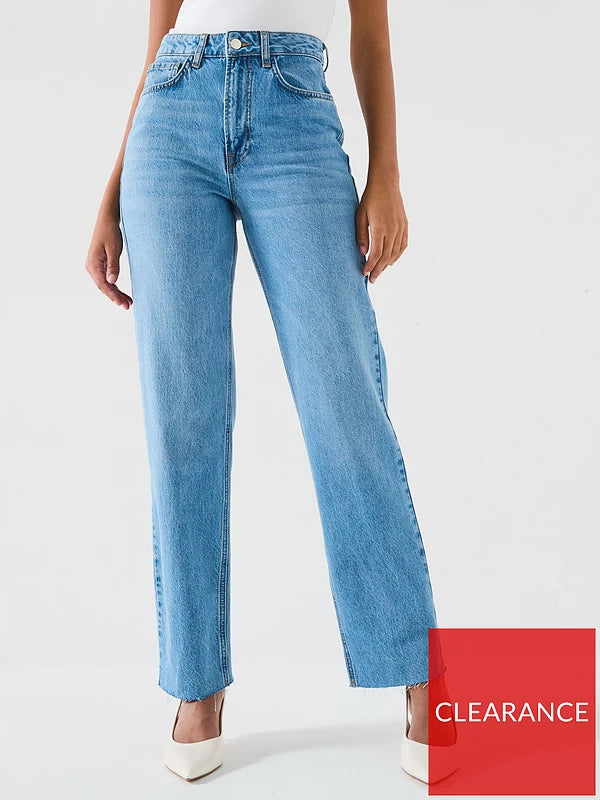 90's Straight Fit Jeans - Mid Wash