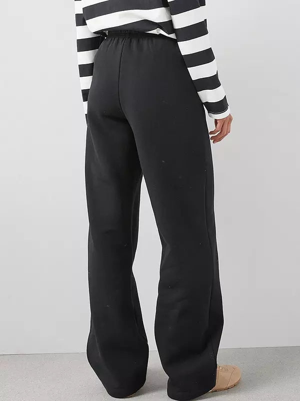 Wide Leg Relaxed Joggers Black