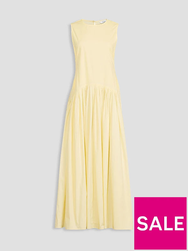 Shirred Panel Racer Volume Hem Midaxi Dress