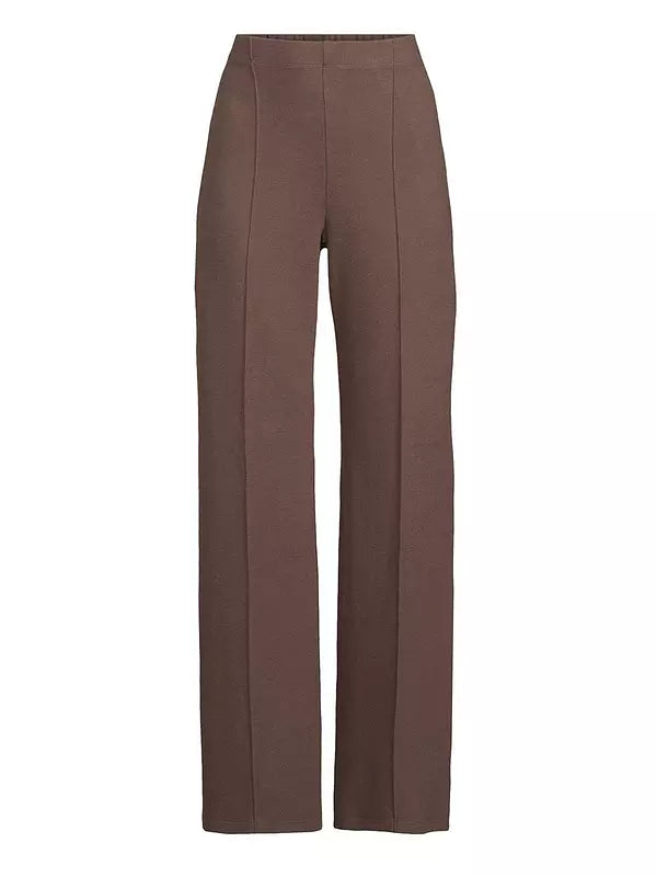 Seam Front Wide Leg Trousers Brown