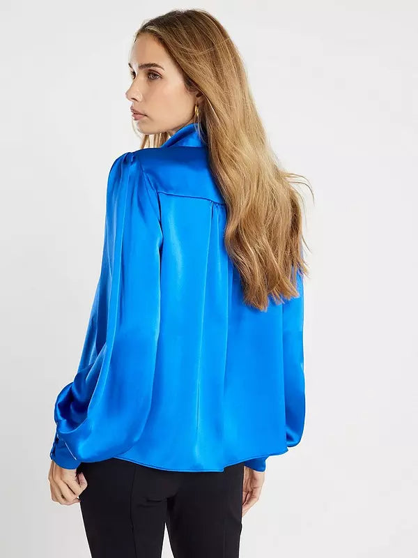 Pussybow Blouse-Blue