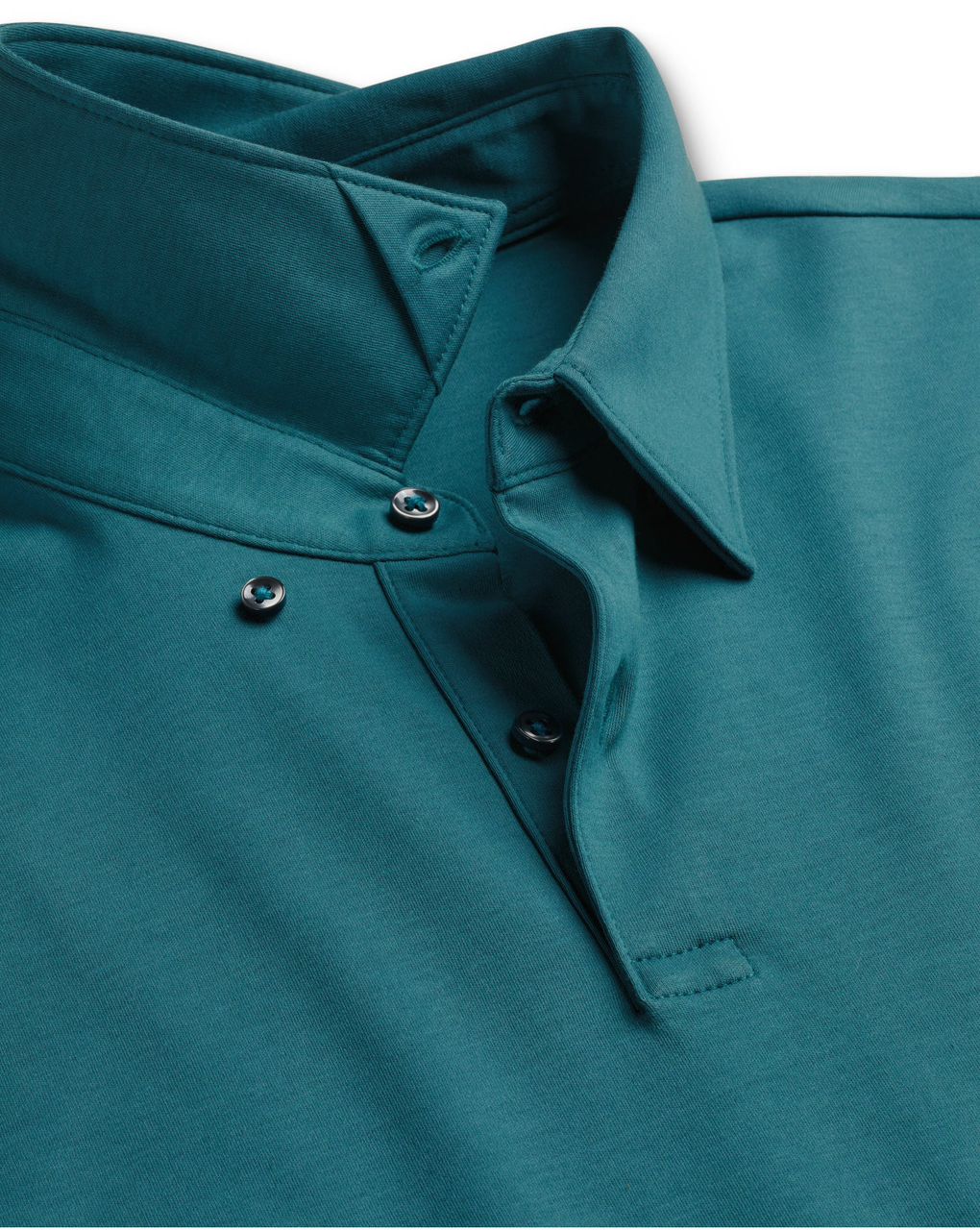 Plain Short Sleeve Jersey Polo Shirt - Teal Green