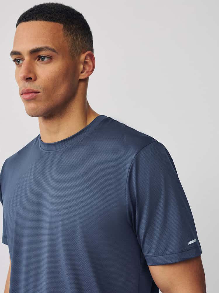 Short Sleeve Tee Active Gym Textured Training - Steel Blue