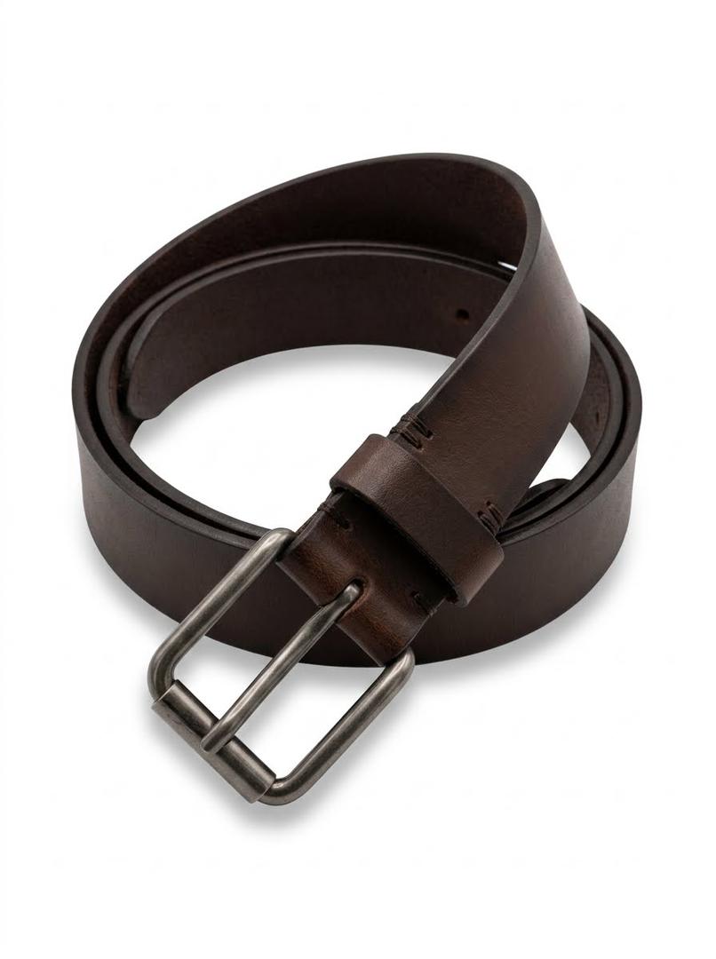 Casual Versatile Leather Belt - Dark Brown