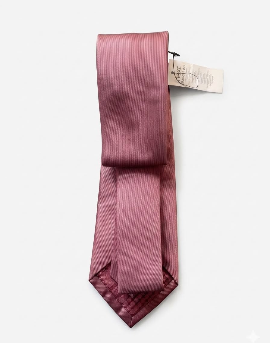 Slim Textured Tie - Dusky Pink