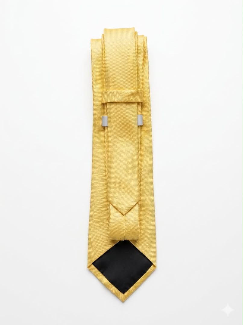 Formal Micro-Geometric Jacquard Neck Tie - Yellow