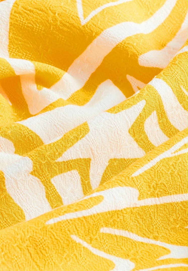 Floral Print Petite Summer Dress - Yellow