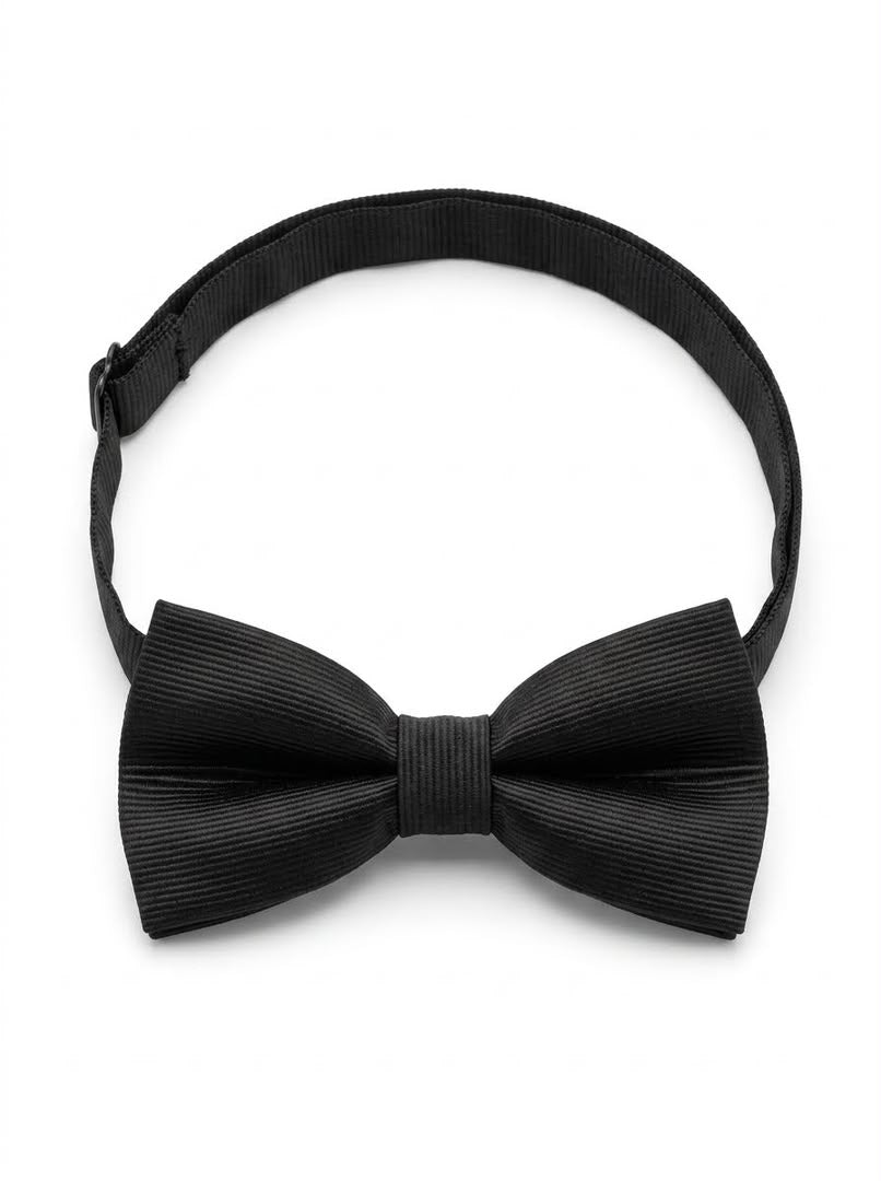 Classic Grosgrain Textured Bow Tie - Black