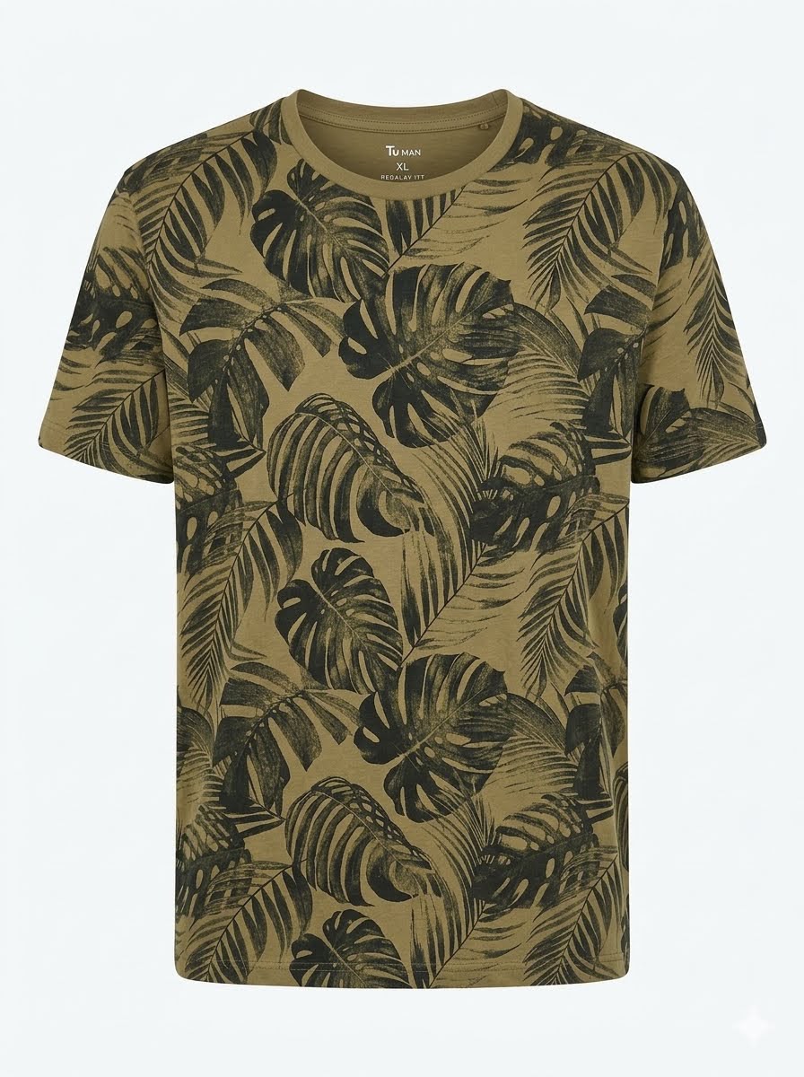 Tropical Jungle Print Regular Fit T-Shirt