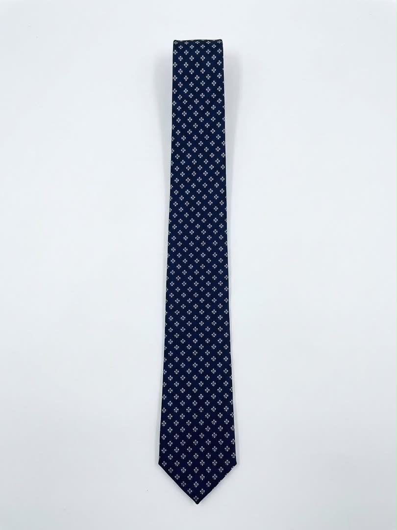 Geometric-Patterned Necktie- Blue