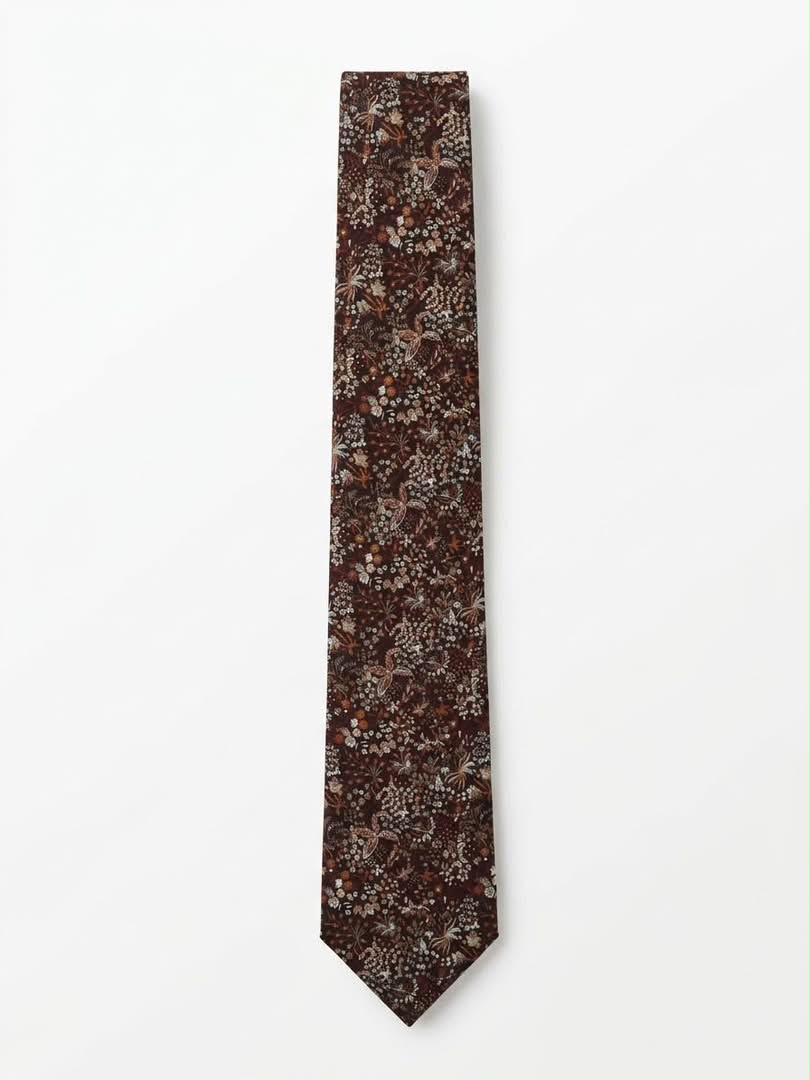 Multi-Tonal Botanical Necktie