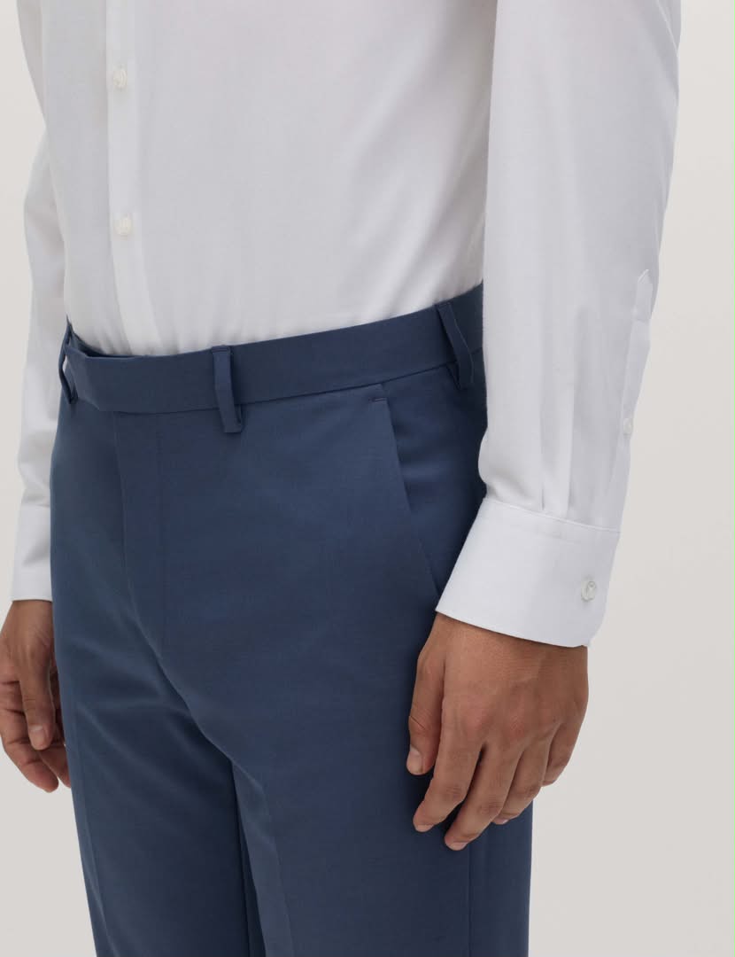 M&S Slim Fit Stretch Ultimate Suit Trousers- Airforce blue