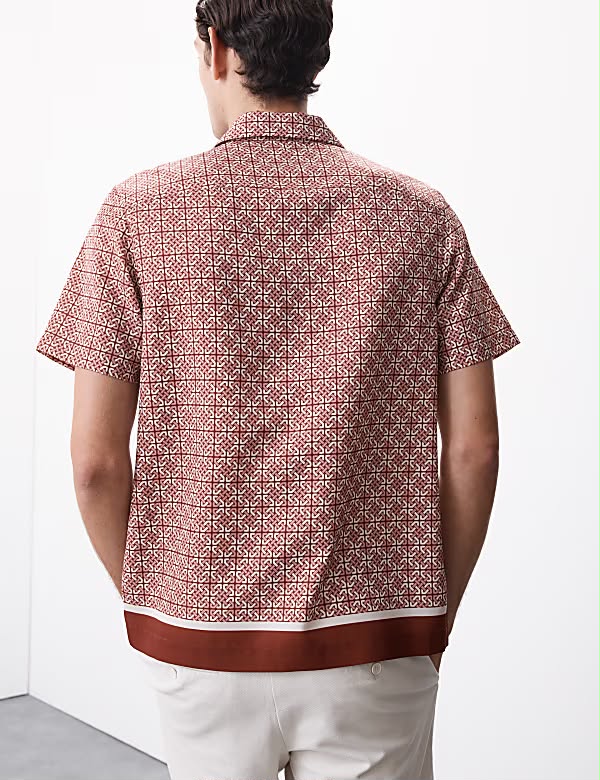 AUTOGRAPH Geometric Print Shirt- Amber Mix