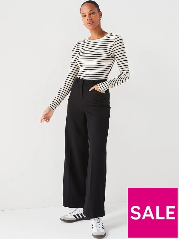 The Very Collection Black Wide Leg Trouser