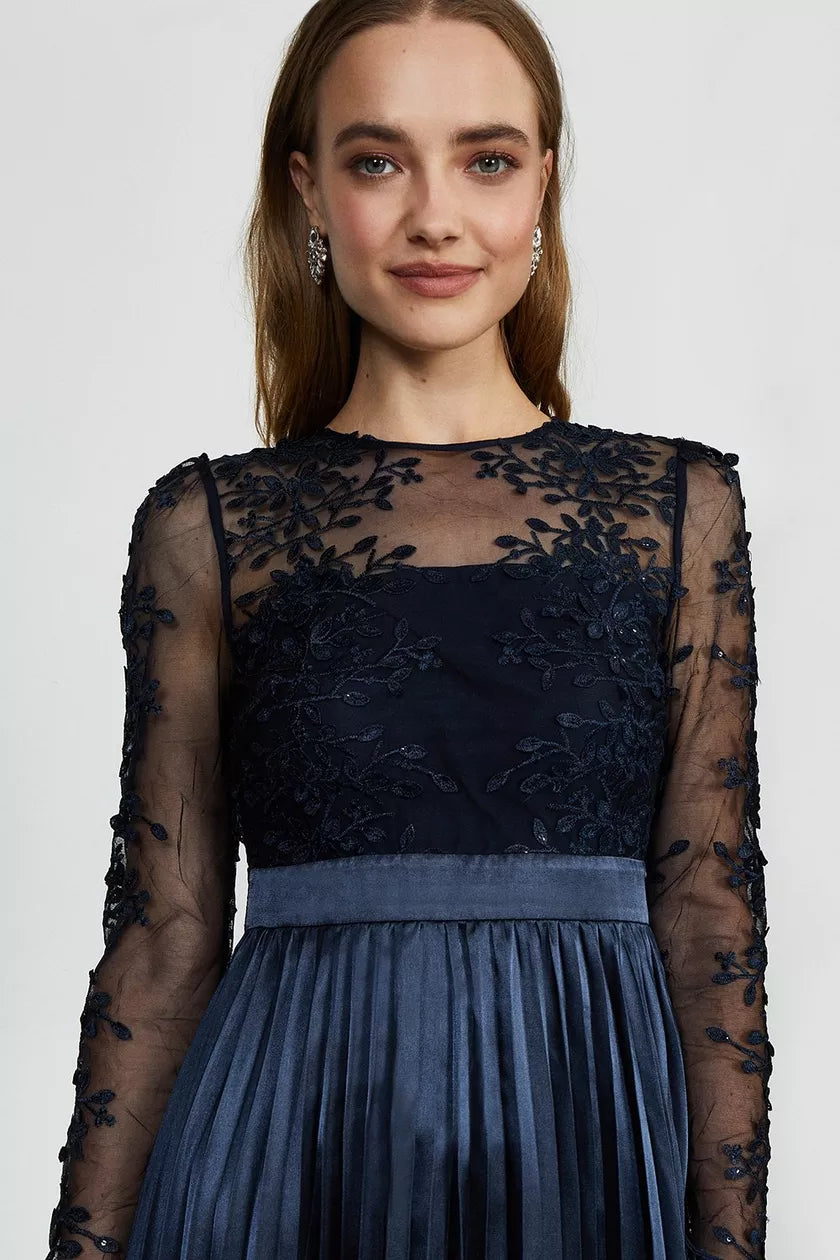 Lace Midi Dress Navy
