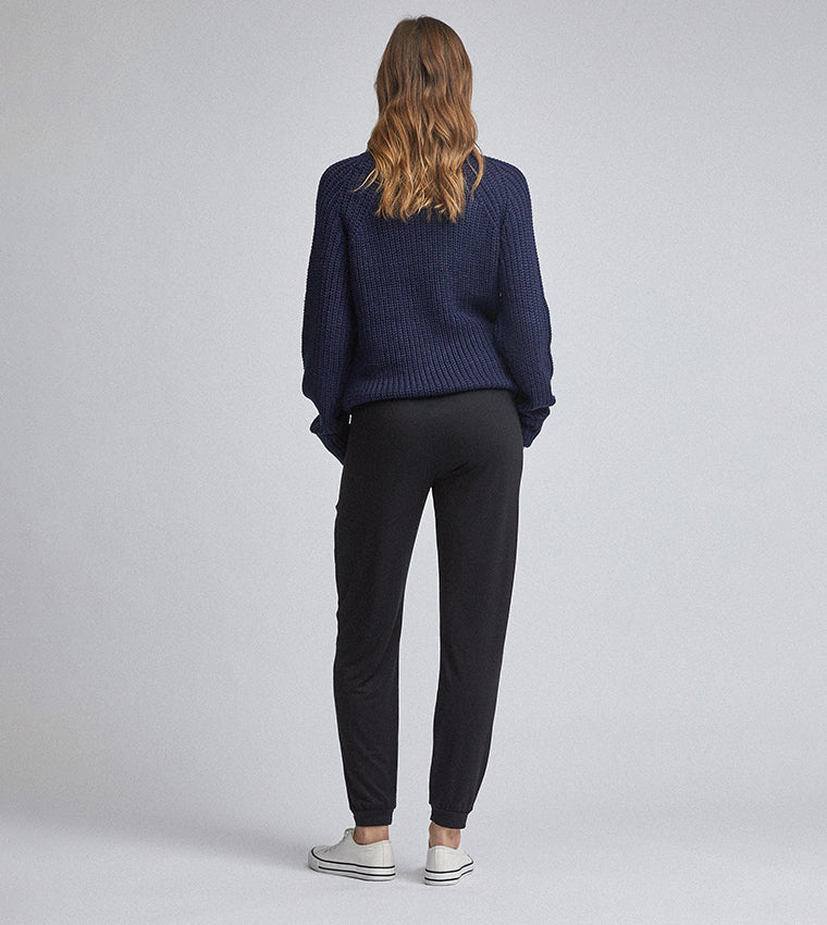 Over Bump High Waist Maternity Joggers Black
