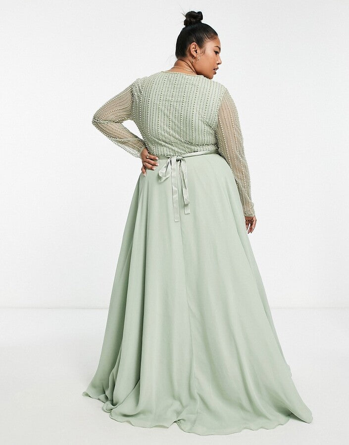 Linear Embellished Bodice Maxi Dress
