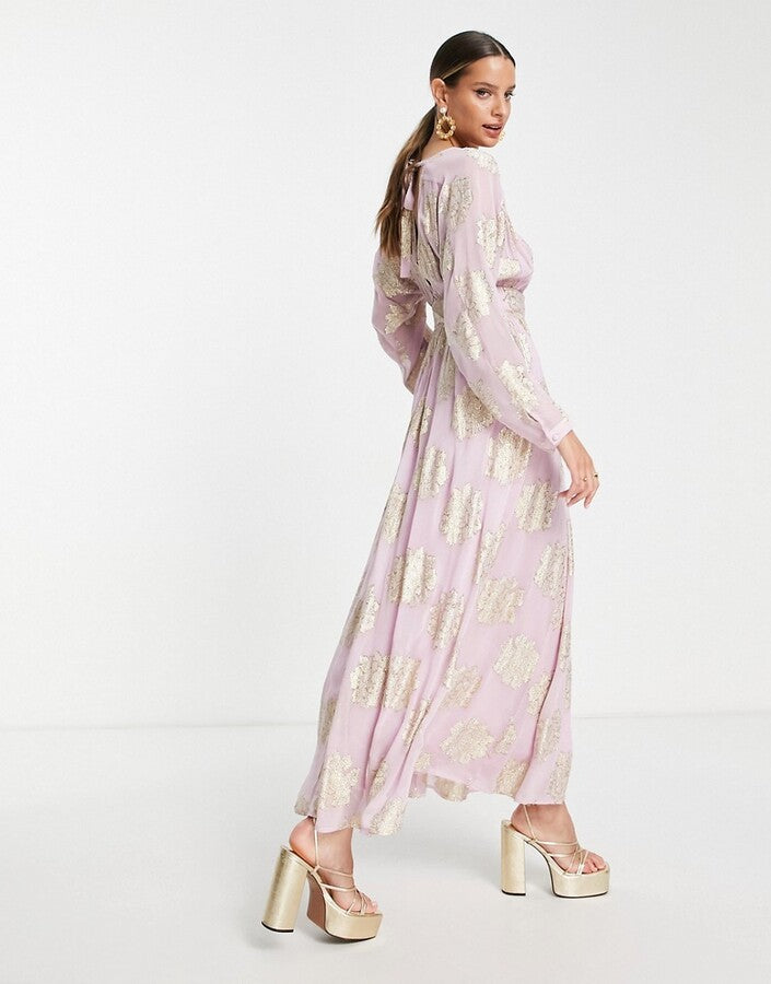 Belted Batwing Maxi Tea Dress