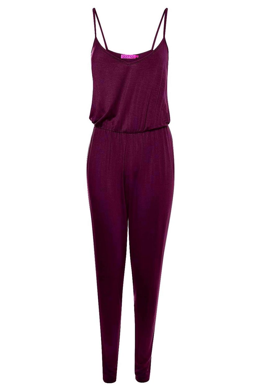 Basic Cami Jumpsuit - berry