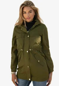Lipsy Regular Fit Parka in Khaki Green