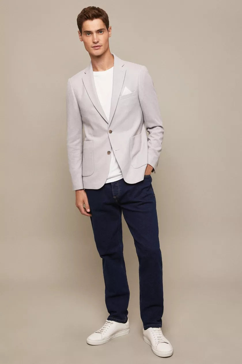 Slim Fit Grey Patch Pocket Grey