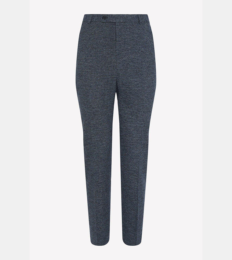 Slim Fit Navy Textured Trousers