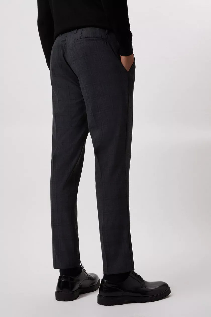 Slim Fit Charcoal Check Trousers