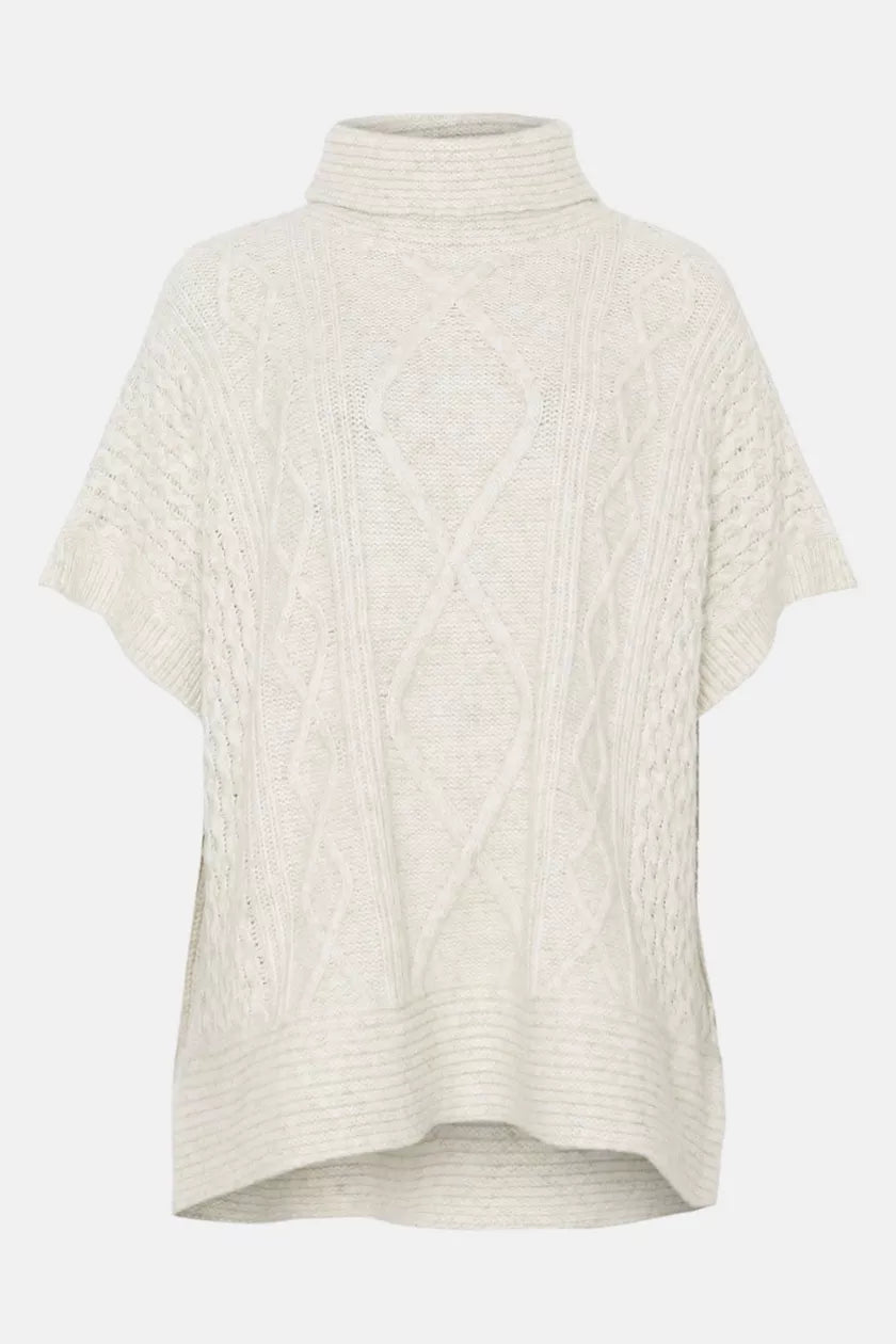 Cream Cable Knitted Short Sleeve Top