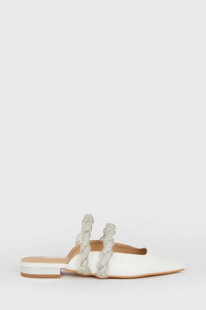 Lucy Embellished Two Strap Flat Mule