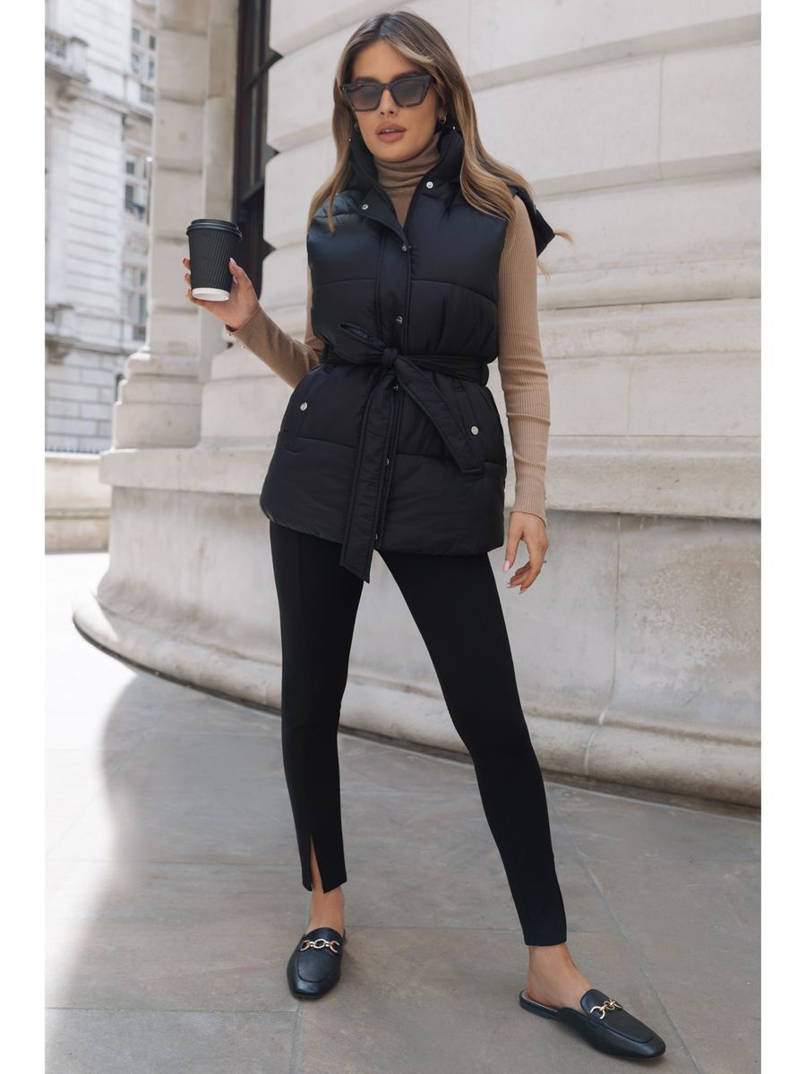 Black Waisted Gilet Jacket