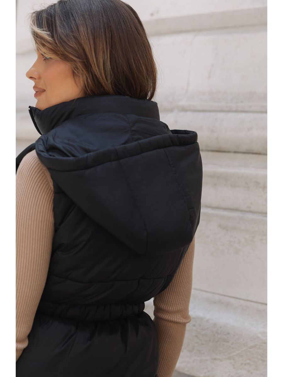 Black Waisted Gilet Jacket