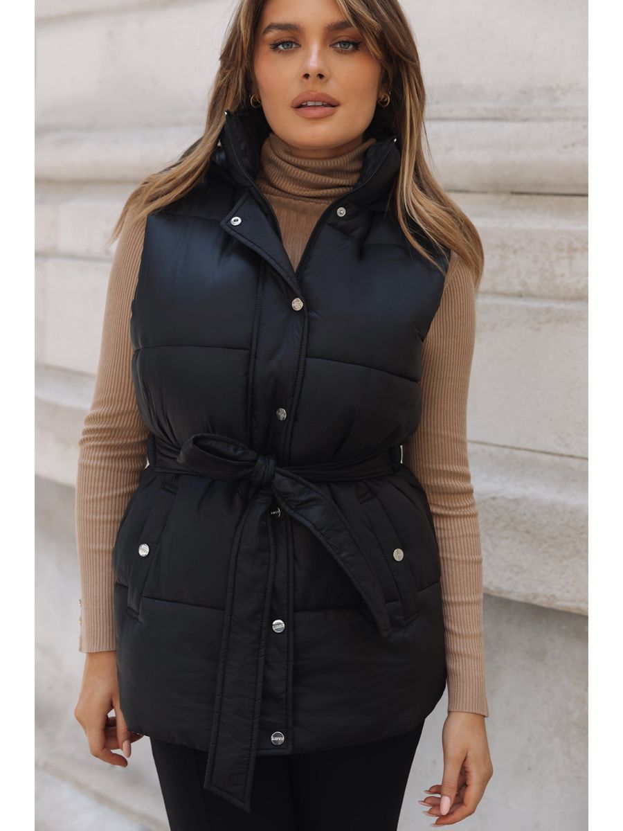 Black Waisted Gilet Jacket