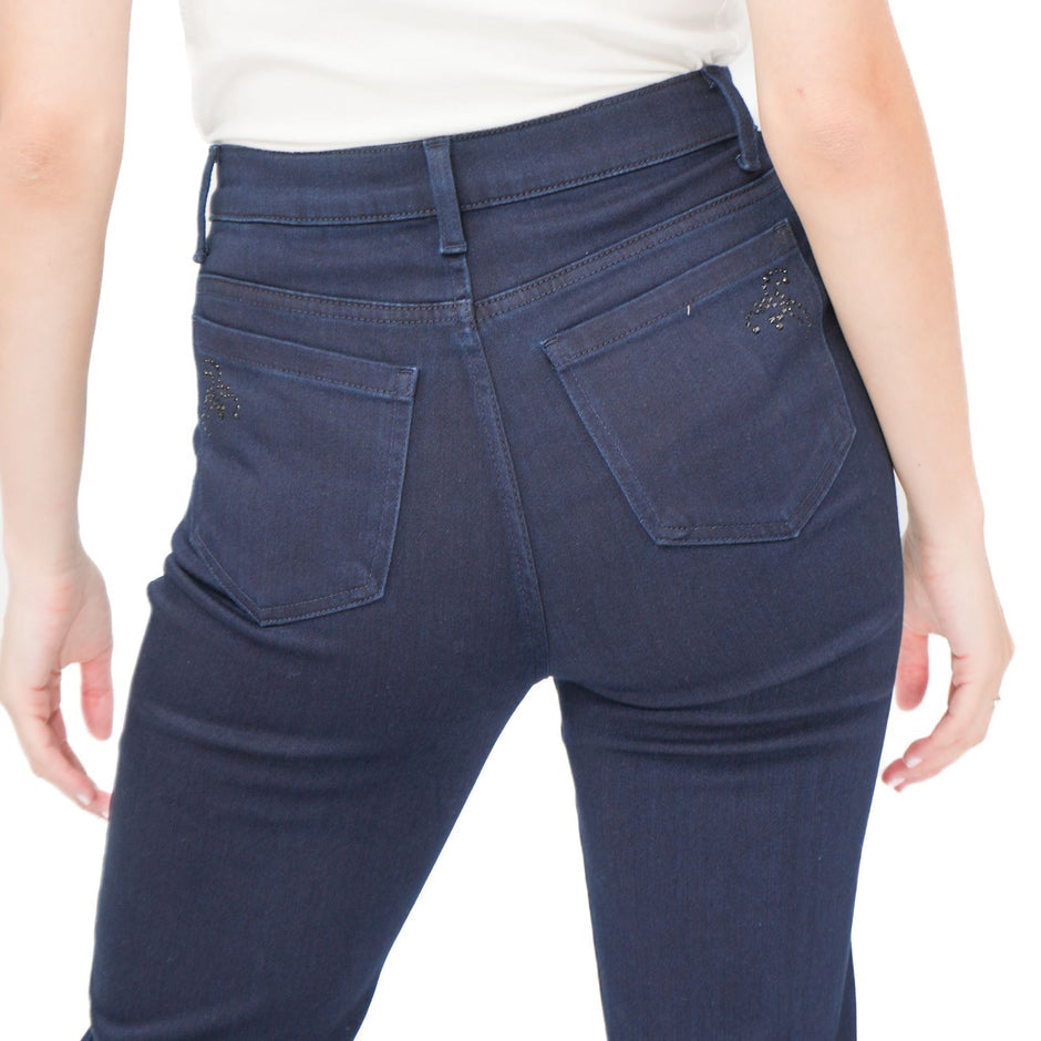 High Waisted Embellished Straight Leg Jeans