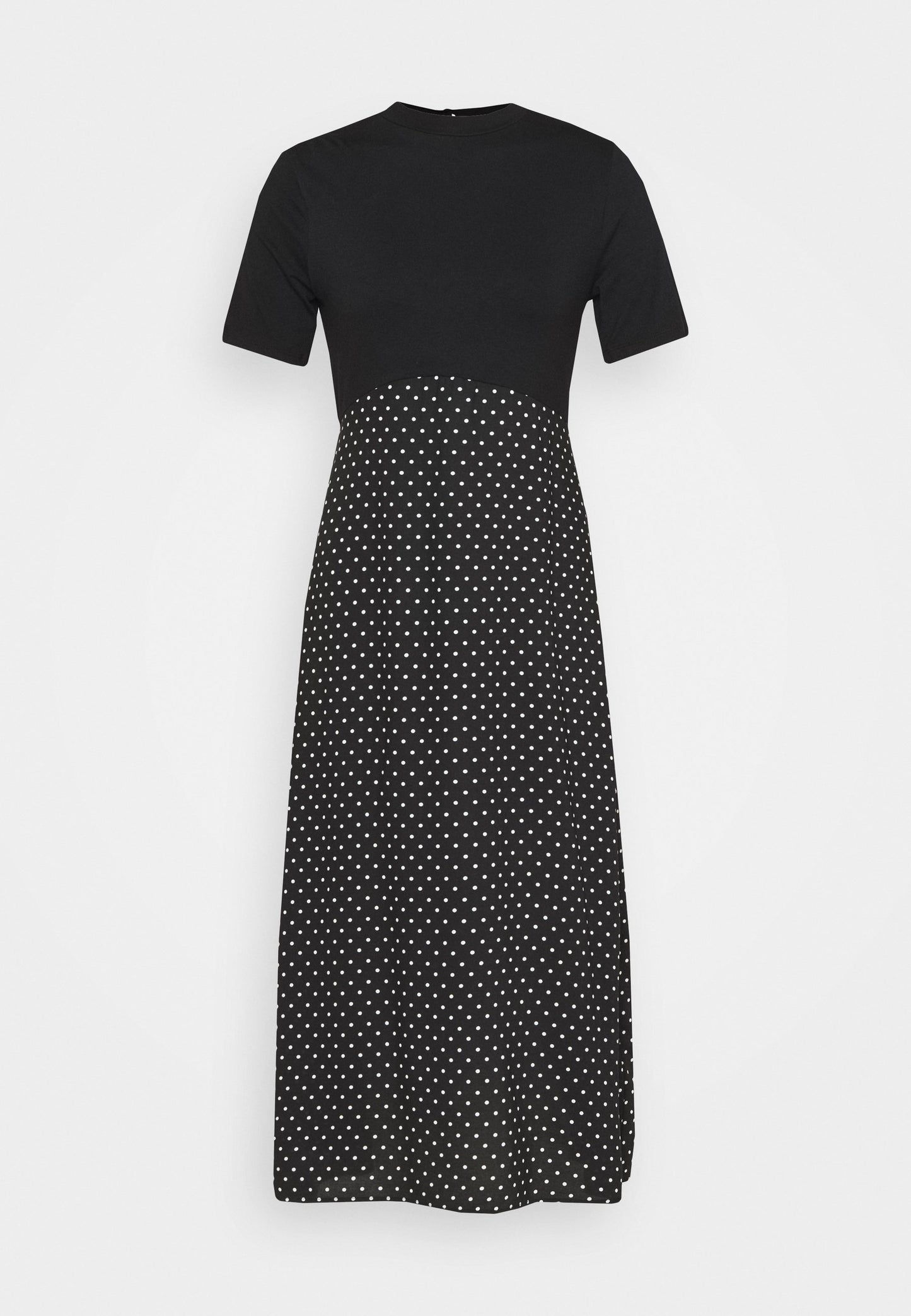 Black Spot Print 2 In 1 Midi Dress