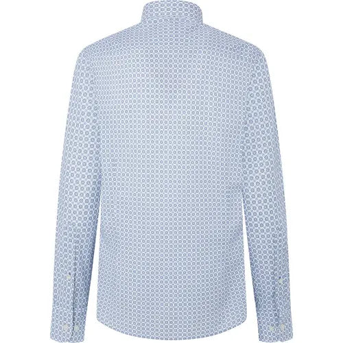 Tile Print Slim Fit Long Sleeve Shirt