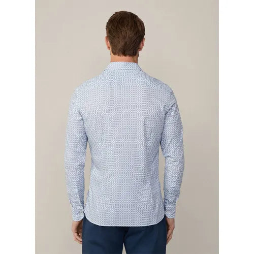 Tile Print Slim Fit Long Sleeve Shirt