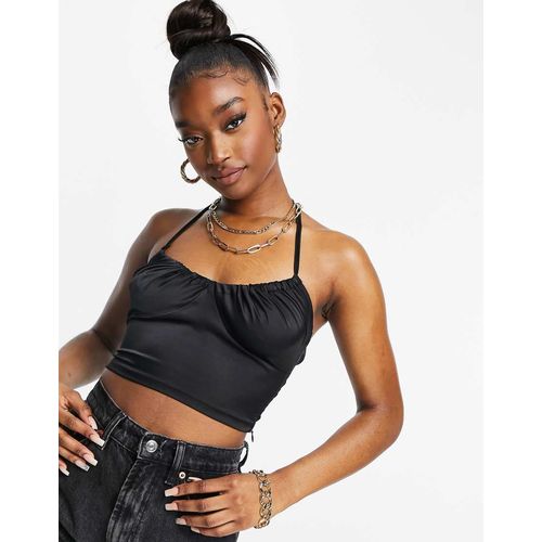 Halterneck Crop Top In Black
