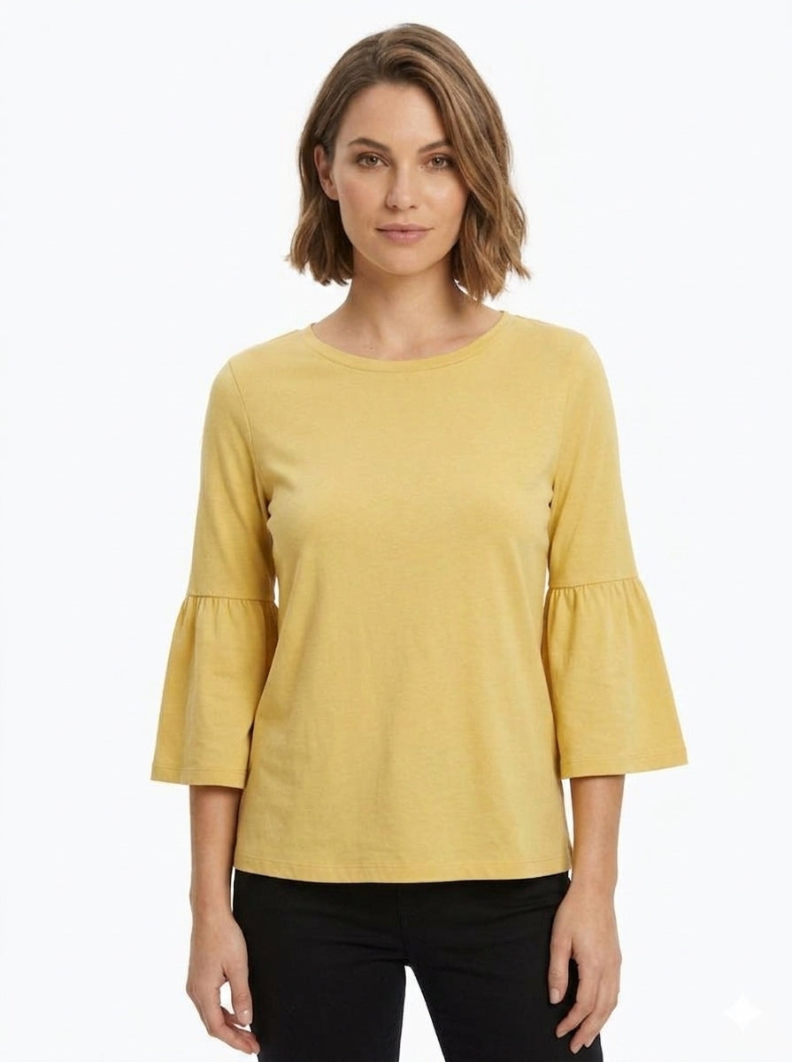 Women's Yellow Bell Sleeve Top