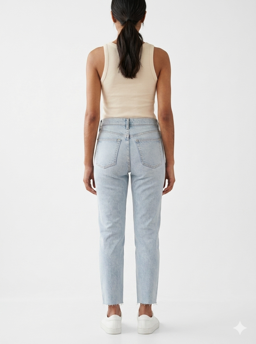 Gap Girlfriend Tapered Mid Rise Low Stretch Jeans