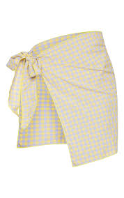 Yellow Check Sarong Wrap
