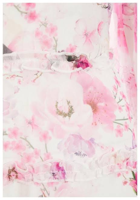 Organza dress with ruffles floral print