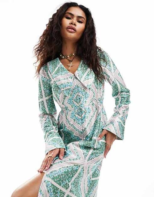Reclaimed Vintage Inspired Collar Midi Tea Dress