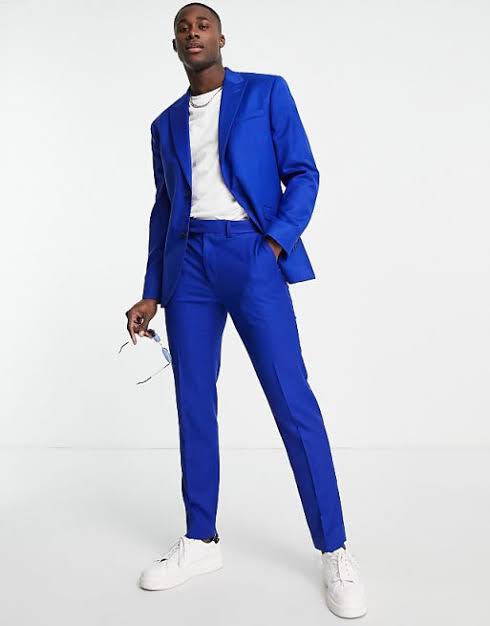 Slim Suit Pants in Blue