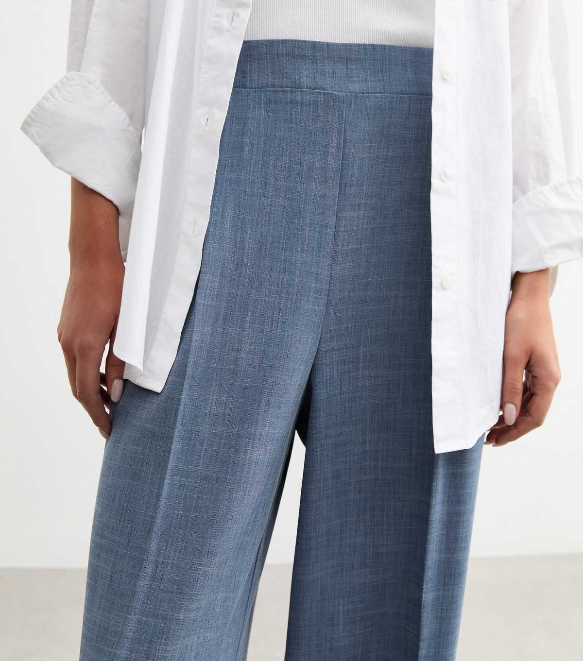 Light Blue Pull On Tailored Trousers