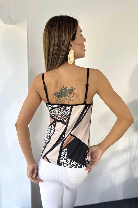 Animal Print Lace Cami Top