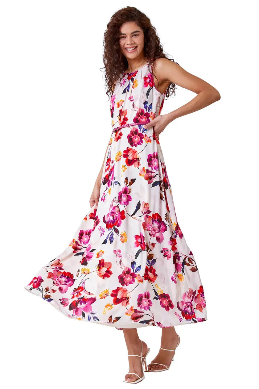 Floral Belted Maxi Dress