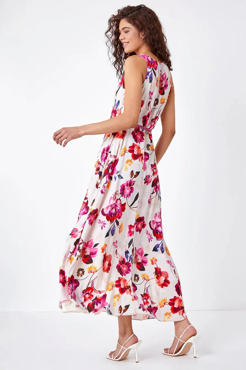 Floral Belted Maxi Dress