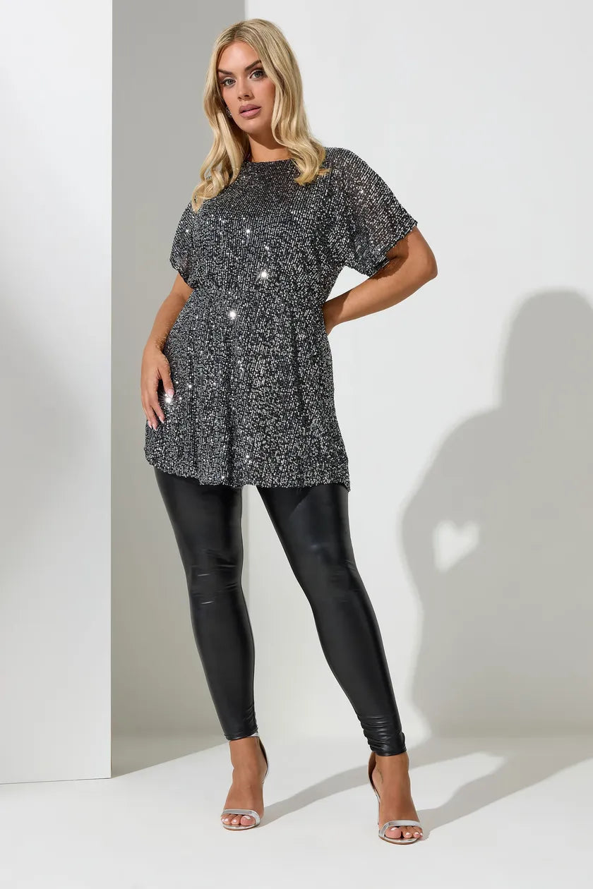 Peplum Sequin Top