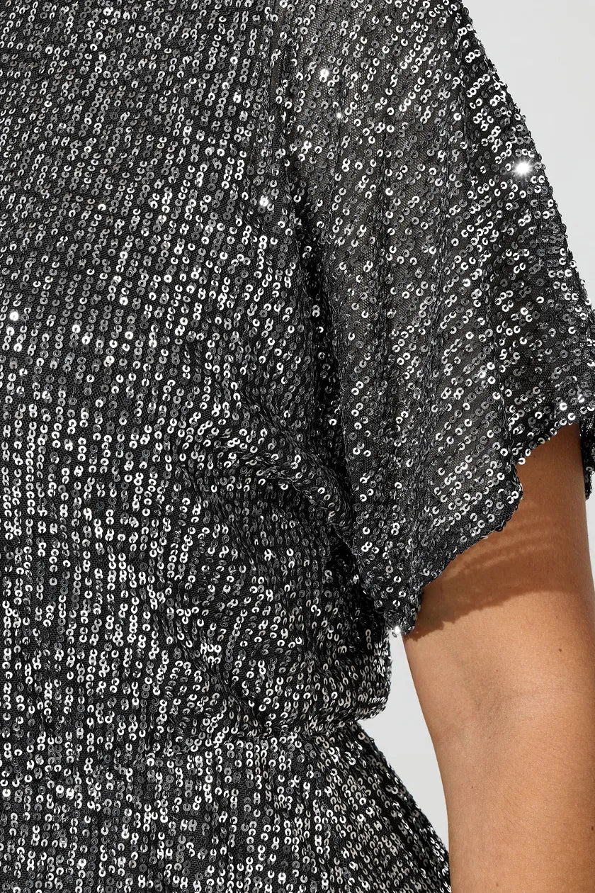 Peplum Sequin Top